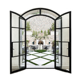 Germany Hoppe handle Black Aluminum Front Double French Doors in Stock